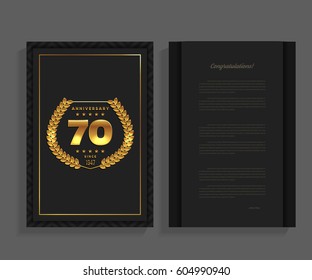 70th anniversary decorated greeting / invitation card template.
