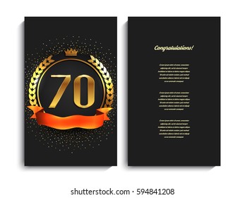 70th anniversary decorated greeting/invitation card template.