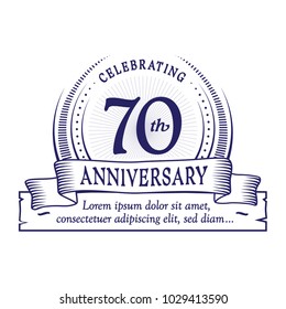 70th anniversary design template. Vector and illustration.
