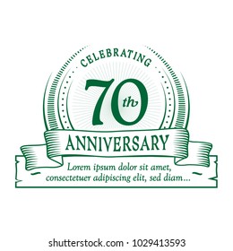 70th anniversary design template. Vector and illustration.