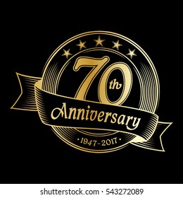 70th Anniversary design template. Vector and illustration.