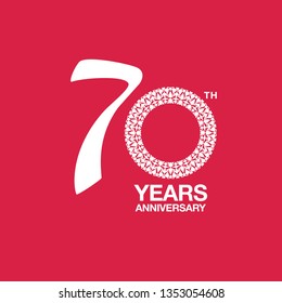 70th anniversary emblem. Seventieth years anniversary celebration symbol