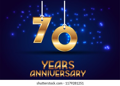 70th Anniversary gold numbers. background for anniversary