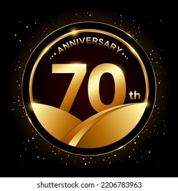 70th anniversary, Golden anniversary template design. Logo vector illustration