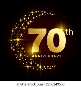 70th Anniversary Logo Design Concept for Birthday Celebration Event. Logo Vector Template