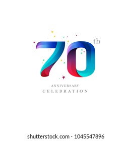 70th Anniversary Logo Design, Number or Digit 70 Icon Vector Template.