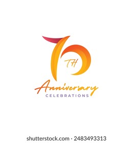 70th anniversary logo design template