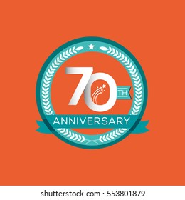 70th anniversary logo design template.