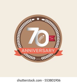 70th anniversary logo design template.