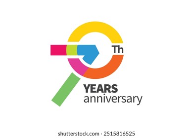 70th Anniversary Logo Template. 70 Colorful Number Logomark