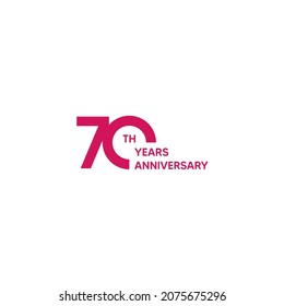 70th Anniversary Logo Template. Vector Illustration