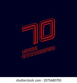 Plantilla de logotipo del 70º aniversario. ilustración vectorial