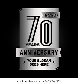 70th anniversary logo. Vector and illustration.