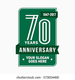 70th anniversary logo. Vector and illustration.