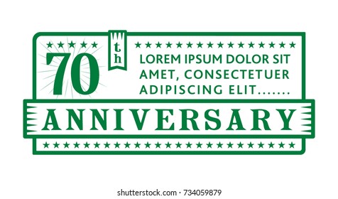 70th anniversary logo. Vector and illustration.