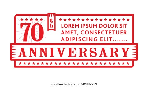 70th anniversary logo. Vector and illustration.