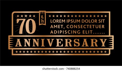 70th anniversary logo. Vector and illustration.