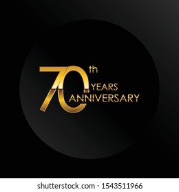 70th anniversary logo vector template. Design for banner, greeting cards or print.