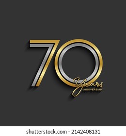 70th anniversary logotype. Anniversary celebration template design for booklet, leaflet, magazine, brochure poster, banner, web, invitation or greeting card. Vector illustrations.