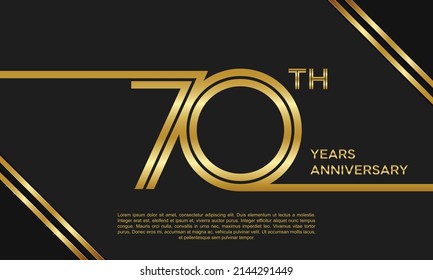 70th anniversary logotype. Anniversary celebration template design for booklet, leaflet, magazine, brochure poster, banner, web, invitation or greeting card. Vector illustrations.