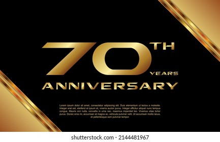 70th Anniversary logotype. Anniversary celebration template design for booklet, leaflet, magazine, brochure poster, banner, web, invitation or greeting card. Vector illustrations.