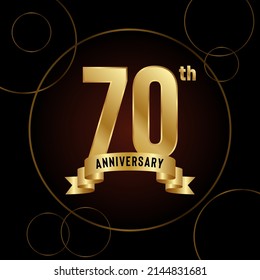 70th Anniversary logotype. Anniversary celebration template design for booklet, leaflet, magazine, brochure poster, banner, web, invitation or greeting card. Vector illustrations.
