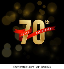 70th Anniversary logotype. Anniversary celebration template design for booklet, leaflet, magazine, brochure poster, banner, web, invitation or greeting card. Vector illustrations.
