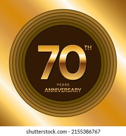 70th Anniversary logotype. Anniversary celebration template design for booklet, leaflet, magazine, brochure poster, banner, web, invitation or greeting card. Vector illustrations.