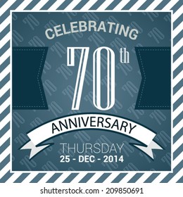70th Anniversary poster / template design in retro style - Vector Background