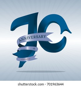 70th anniversary symbol vector.