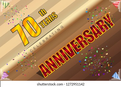 70th anniversary tea coffee tone vector illustration eps10