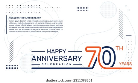 70th anniversary template design with abstract background, vector template