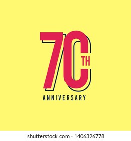 70Th Anniversary Vector Template Design Illustration