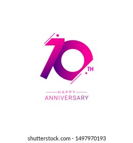 70th anniversary vector template. Design for celebration, greeting cards or print.