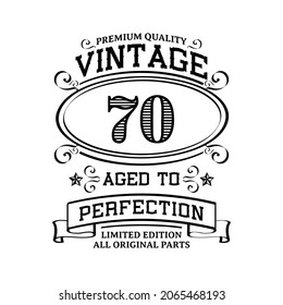 70th Birthday limited edition, Vintage Birthday svg