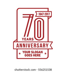 70th nniversary logo. Vector and illustration.