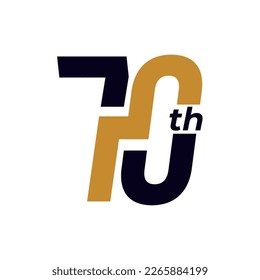 70th year anniversary celebration vector logo design