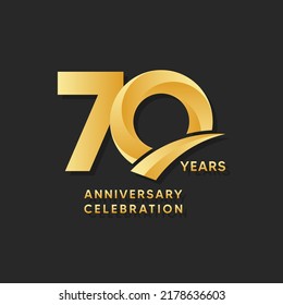 Plantilla de diseño para el 70 aniversario. ilustración de plantilla de vector
