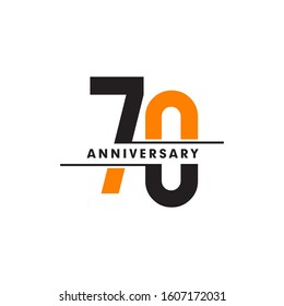 70th year celebrating anniversary emblem logo design