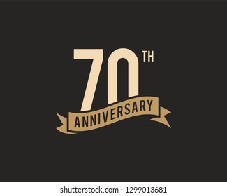70th Years Anniversary Celebration Icon Vector Logo Design Template