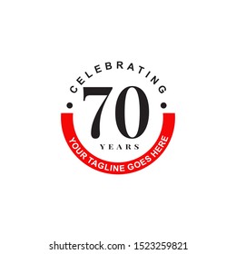 70th Years Celebrating Anniversary Emblem Logo Design Illustration Icon Vector Template