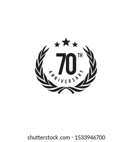 70th years celebrating anniversary emblem logo design