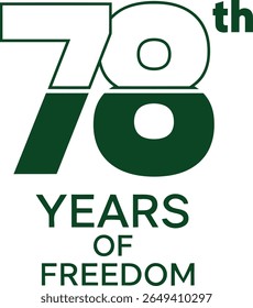 70th Years of Freedom Logo – Bold Typography with Modern Design
