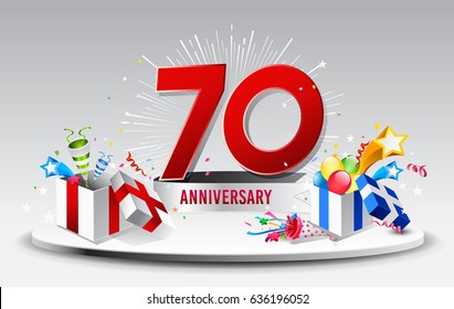 70Tth Anniversary celebration background. stock vector template