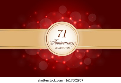 71 Anniversary celebration with classic style and golden ribbon background