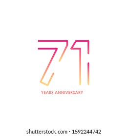 71 anniversary logotype with gradient colors for celebration purpose and special moment