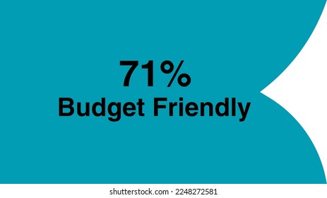 71% Budget Friendly sign tag vector art illustration Isolated on White Background in multicolor
