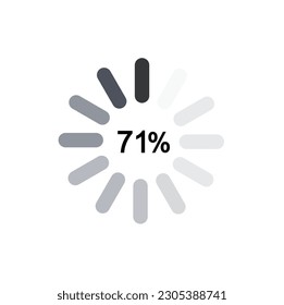 71% Circle percent diagram. 71% Percentage pie chart. Progress infographic. Business info graphic design. Vector illustration.