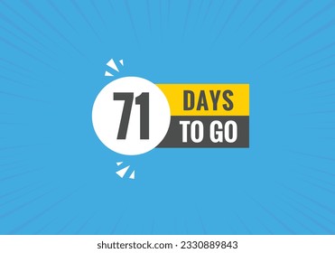 71 days to go countdown template. 71 day Countdown left days banner design
