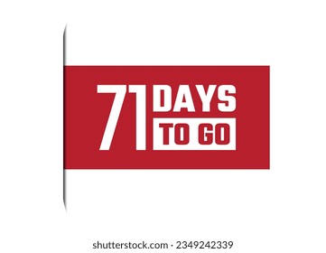 71 days to go red vector banner illustration isolated on white background